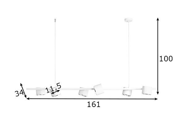 Griestu lampa Bot, balta, 6x 35 W цена и информация | Lustras | 220.lv