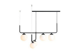 Griestu lampa Artemida, melna, 5 kupoli cena un informācija | Lustras | 220.lv