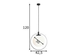 Griestu lampa Aura, melna/balta, 60 W cena un informācija | Lustras | 220.lv