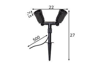 Dārza lampa Spotlight, melna, 2 spuldzes cena un informācija | Āra apgaismojums | 220.lv