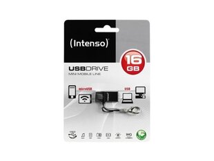 НАКОПИТЕЛЬ ПАМЯТИ FLASH USB2 16GB/3524470 INTENSO цена и информация | USB накопители | 220.lv