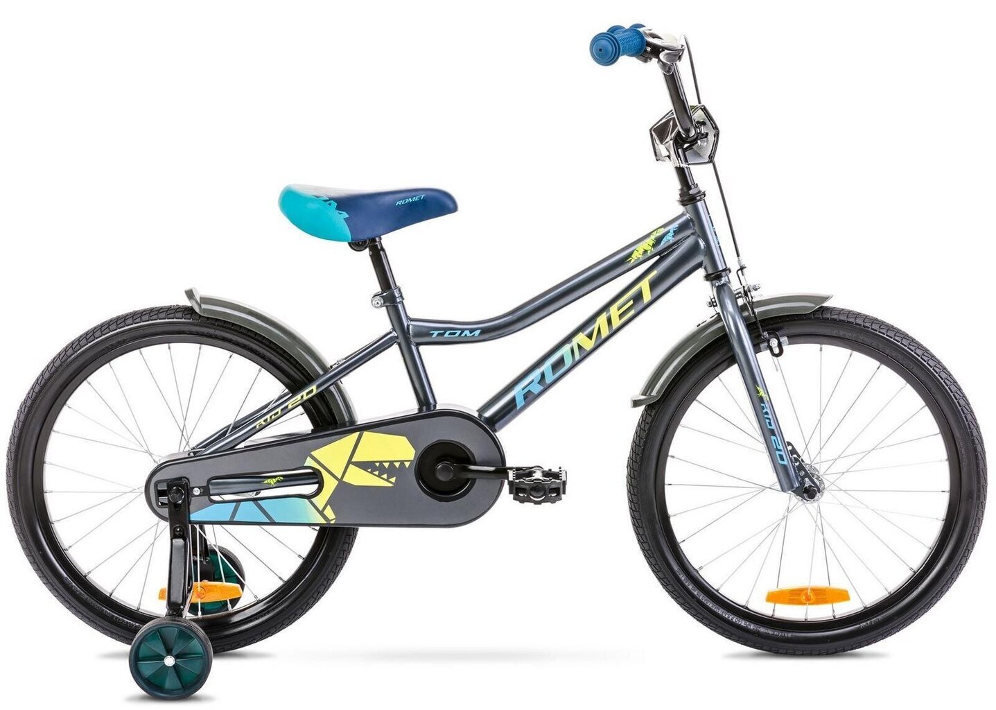 Bērnu velosipēds Romet Tom 20" 2021, pelēks/dzeltens цена и информация | Velosipēdi | 220.lv