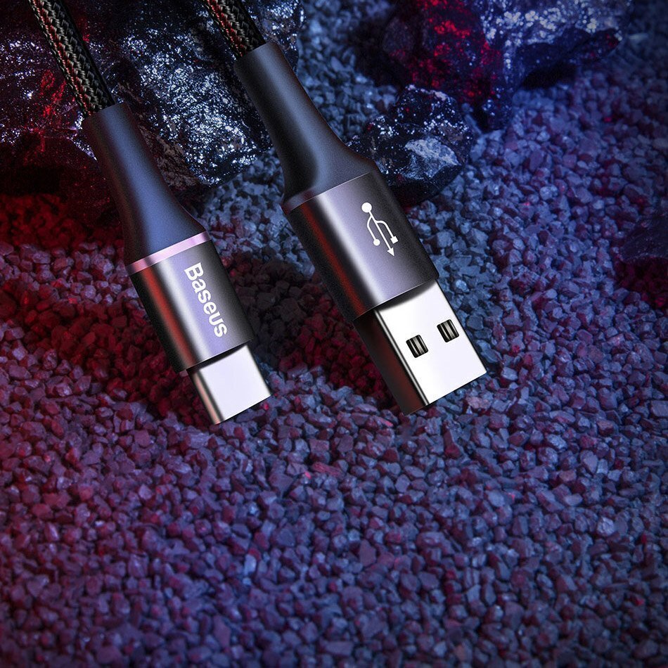 Kabelis Baseus LED USB / USB Type C 3m 2A CATGH-E01 cena un informācija | Savienotājkabeļi | 220.lv