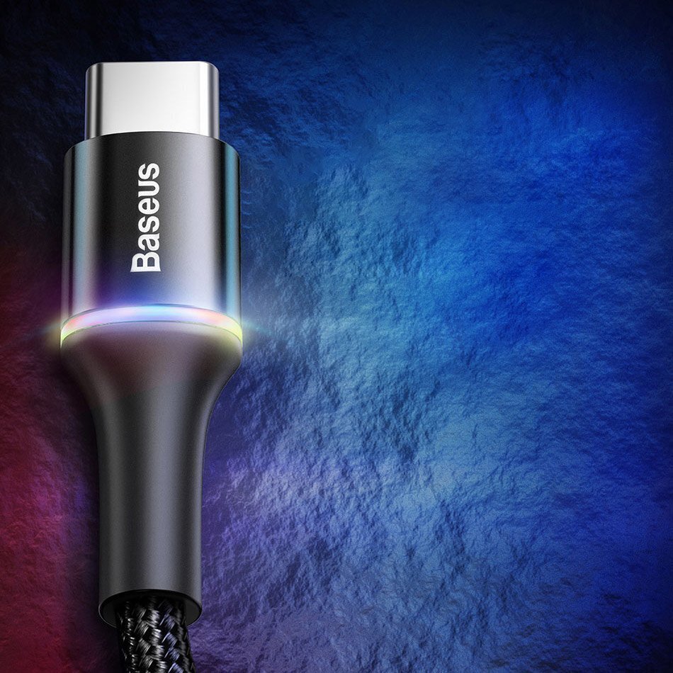 Kabelis Baseus LED USB / USB Type C 3m 2A CATGH-E01 cena un informācija | Savienotājkabeļi | 220.lv