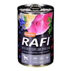Rafi konservi suņiem ar liellopa kuņģi un cūkgaļas šķiņķi, 400 g cena un informācija | Konservi suņiem | 220.lv