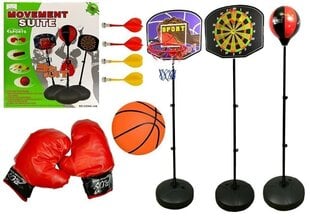 Спортивный игровой набор 3в1: баскетбол, бокс, дартс цена и информация | Игрушки для песка, воды, пляжа | 220.lv