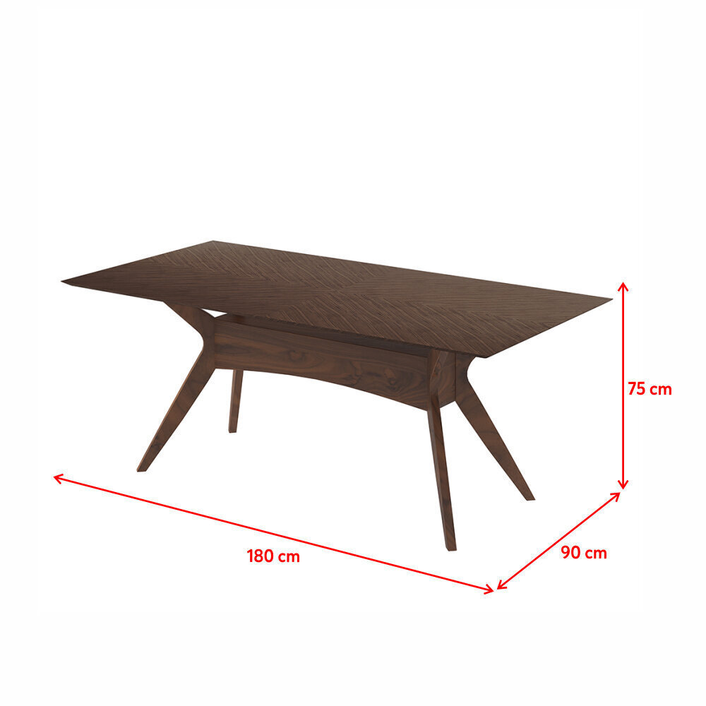 Galds Selsey Leonel 180x90cm, brūns cena un informācija | Virtuves galdi, ēdamgaldi | 220.lv