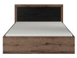 Кровать BRW Balin 160x200 см, тёмно-коричневая/чёрная