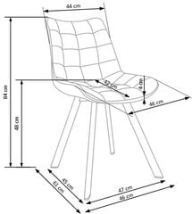 Комплект из 2-х стульев Halmar K332, синий/черный цена и информация | Стулья для кухни и столовой | 220.lv