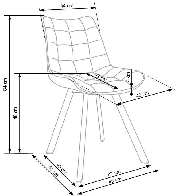 2-u krēslu komplekts Halmar K332, zils/melns цена и информация | Virtuves un ēdamistabas krēsli | 220.lv