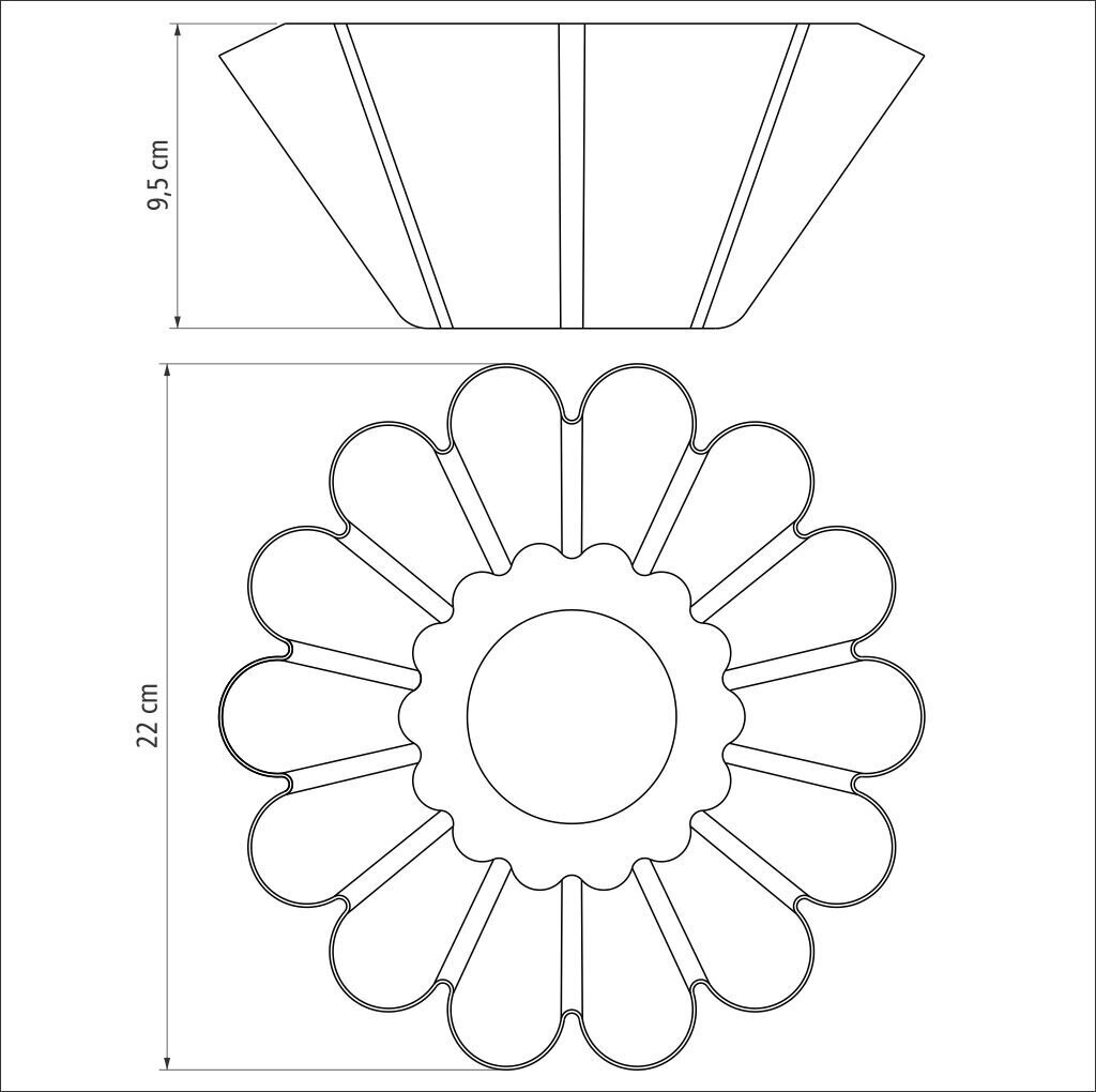 Kēksa forma, Tramontina BRASIL, 22cm, 1,3 l cena un informācija | Cepamais papīrs, trauki, formas | 220.lv