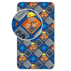 Palags ar gumiju Bob the builder 90 x 200 + 25 cm cena un informācija | Palagi | 220.lv