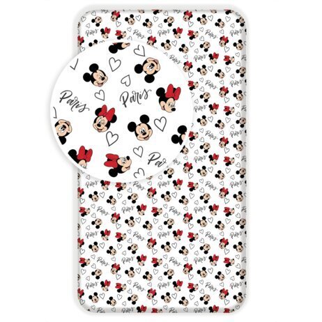 Palags ar gumiju Minnie & Mickey 90 x 200 + 25 cm цена и информация | Bērnu gultas veļa | 220.lv