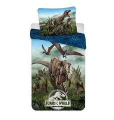 Gultas veļas komplekts Jurassic World Forest, 140 x 200 cm + spilvendrāna 70 x 90 cm цена и информация | Детское постельное бельё | 220.lv