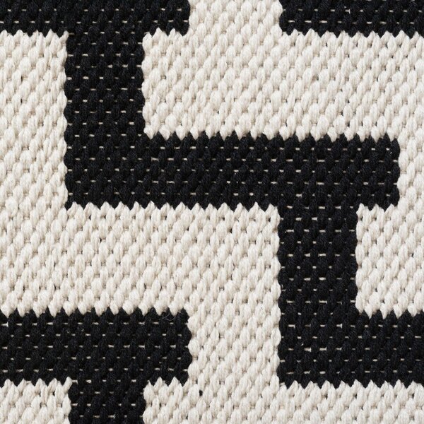 KOODI kokvilnas paklājs Porras, melns/balts, 140 x 200 cm internetā