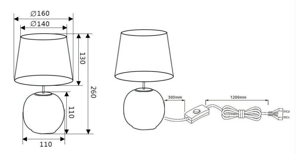 Galda lampa Sophia, E14, vīna sarkana цена и информация | Galda lampas | 220.lv