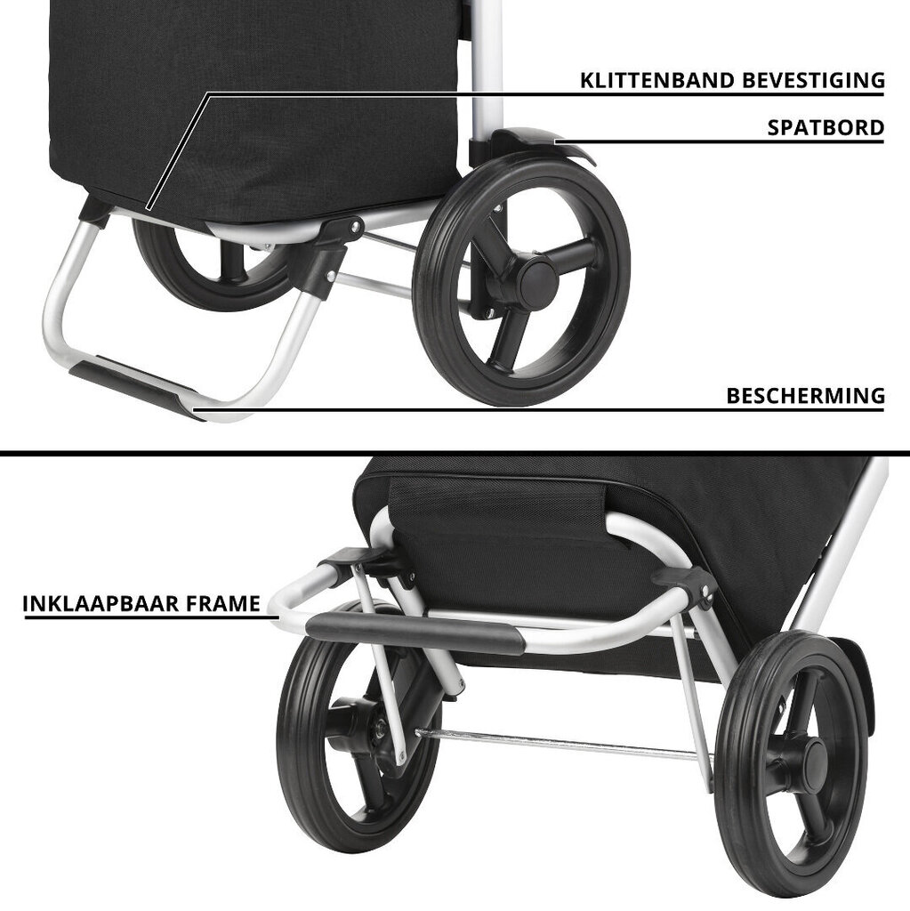 Carryon iepirkumu soma uz riteņiem ar aukstuma kabatu, melnā krāsā 901024176 cena un informācija | Iepirkumu somas | 220.lv