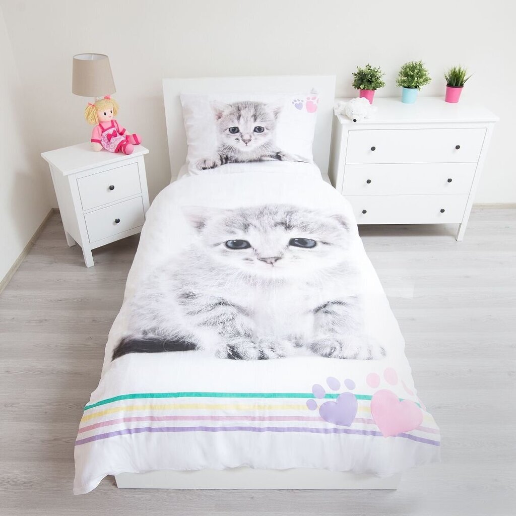 Gultas veļas komplekts Kitten 140 x 200 cm + spilvendrāna 70 x 90 cm цена и информация | Bērnu gultas veļa | 220.lv