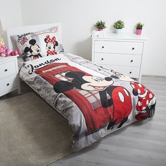 Gultas veļas komplekts Minnie & Mickey 140 x 200 cm + spilvendrāna 70 x 90 cm cena un informācija | Bērnu gultas veļa | 220.lv