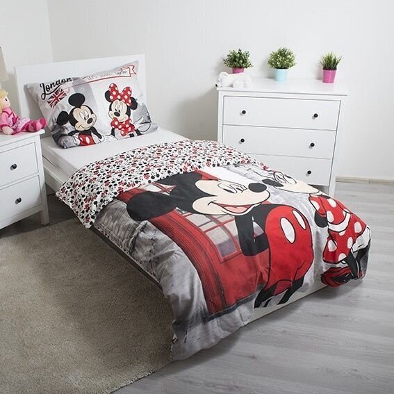 Gultas veļas komplekts Minnie & Mickey 140 x 200 cm + spilvendrāna 70 x 90 cm cena un informācija | Bērnu gultas veļa | 220.lv