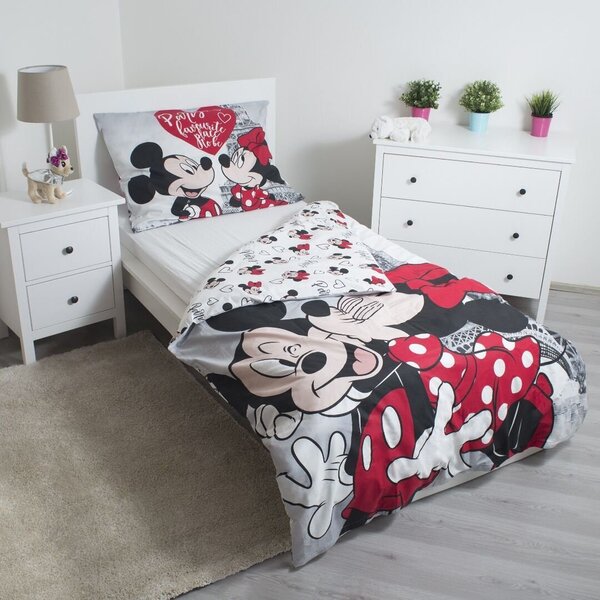 Gultas veļas komplekts Minnie & Mickey 140 x 200 cm + spilvendrāna 70 x 90 cm internetā