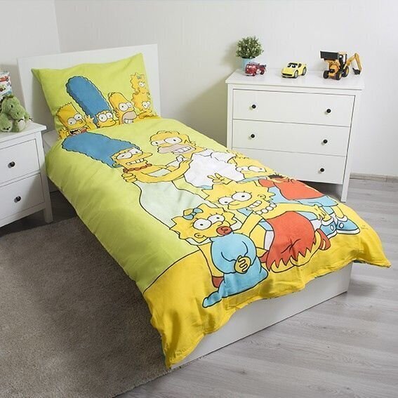 Gultas veļas komplekts Simpsons Family 140 x 200 cm + spilvendrāna 70 x 90 cm cena un informācija | Bērnu gultas veļa | 220.lv