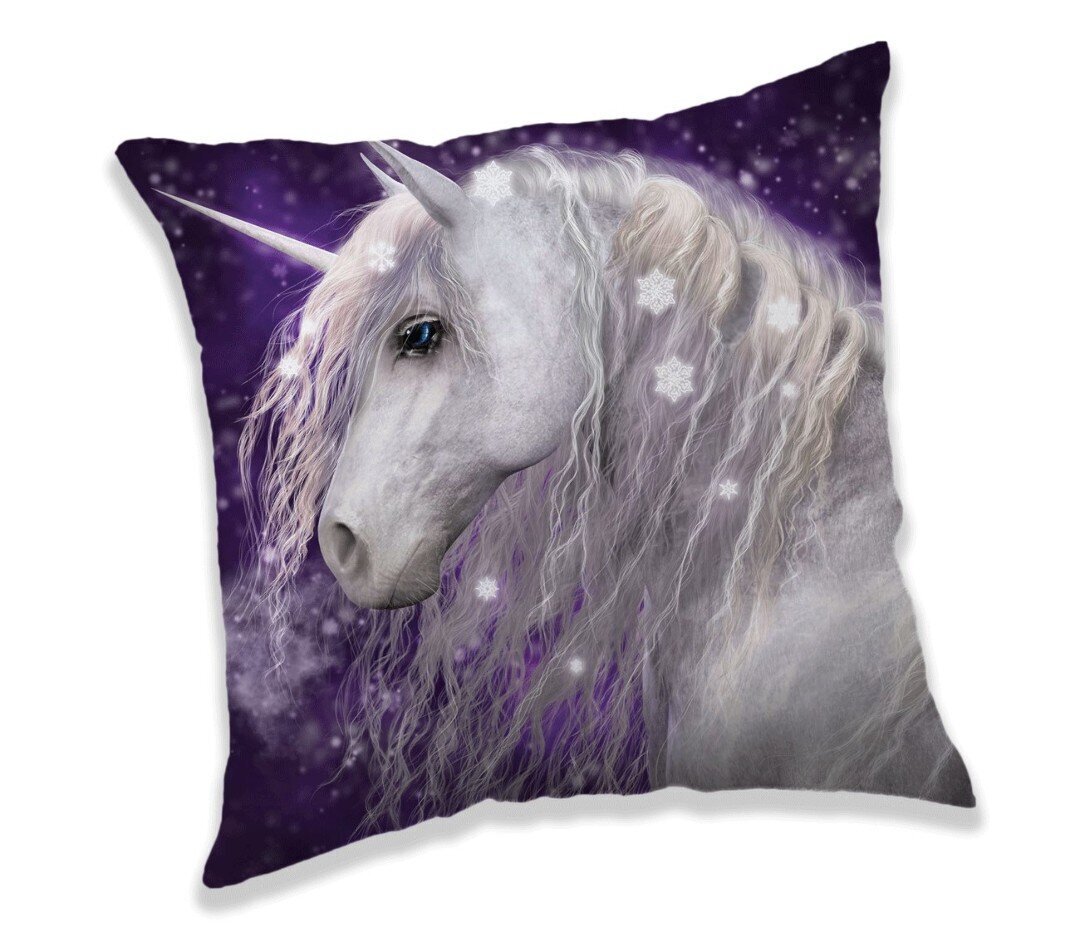 Dekoratīvais spilvens Unicorn Purple, 40 x 40 cm цена и информация | Dekoratīvie spilveni un spilvendrānas | 220.lv