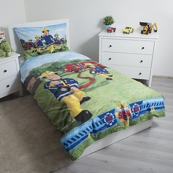 Gultas veļas komplekts Fireman Sam 140 x 200 cm + spilvendrāna 70 x 90 cm цена и информация | Bērnu gultas veļa | 220.lv