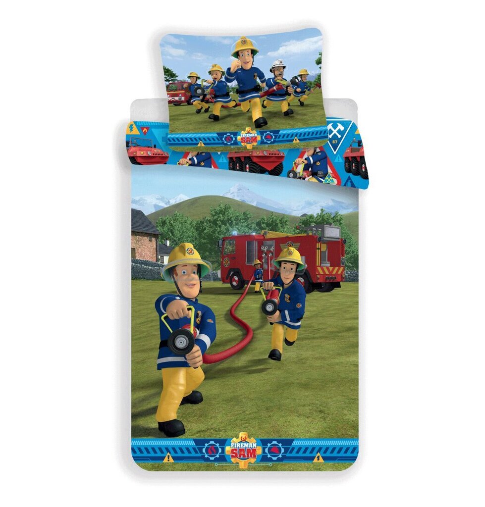 Gultas veļas komplekts Fireman Sam 140 x 200 cm + spilvendrāna 70 x 90 cm цена и информация | Bērnu gultas veļa | 220.lv