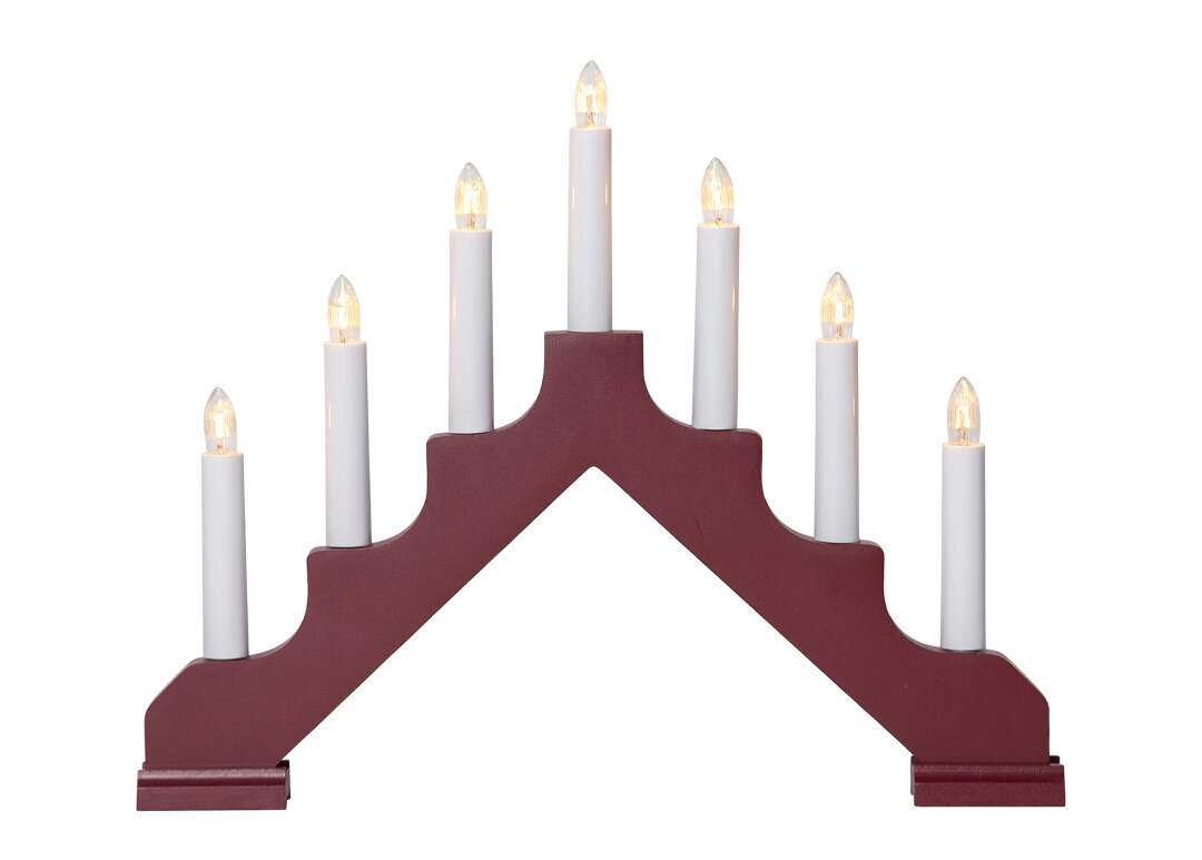 Adventes svečturis ADA, 7XE10 gaišs, sarkans cena un informācija | Ziemassvētku dekorācijas | 220.lv