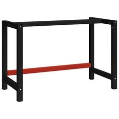 vidaXL darba galda rāmis, metāls, 120x57x79 cm, melns un sarkans цена и информация | Другие принадлежности для мебели | 220.lv
