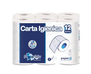 Туалетная бумага PAPERBLU Carta Igiencia, 2-слойная, 12 рулонов цена и информация | Туалетная бумага, бумажные полотенца | 220.lv