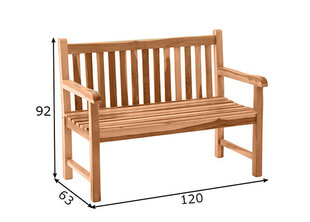 Садовая скамейка, коричневая цена и информация | Садовые стулья, кресла, пуфы | 220.lv