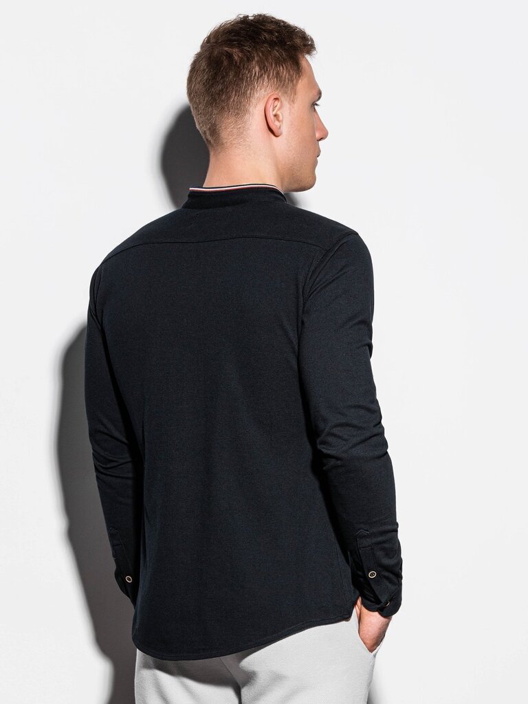 Vīriešu krekls ar garām piedurknēm Ombre K542, melns цена и информация | Vīriešu krekli | 220.lv