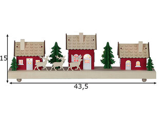 Apdares mājas, 43,5x15x8cm, 3 gaismas diodes, ar akumulatoru, iekštelpu IP20 cena un informācija | Ziemassvētku dekorācijas | 220.lv