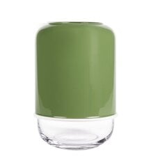 Ваза-капсула Muurla, стекло, прозрачная, оливковый цвет, Ø 13 см, В 18-28 см цена и информация | Вазы | 220.lv