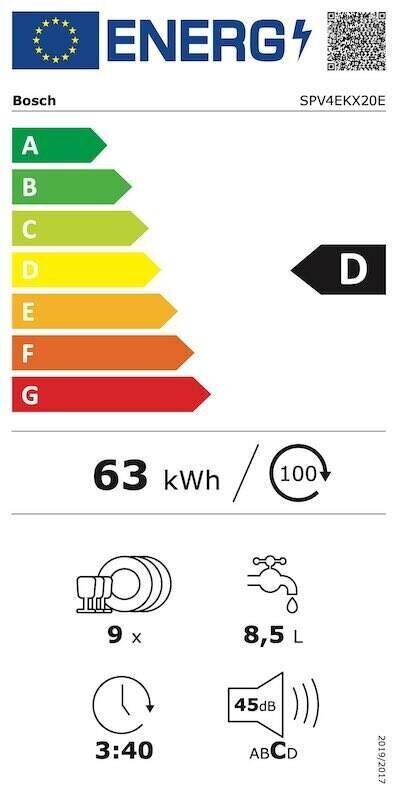 Bosch SPV4EKX20E cena un informācija | Trauku mazgājamās mašīnas | 220.lv