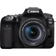 Canon EOS 90D + EF-S 18-55mm f/4-5.6 IS STM cena un informācija | Digitālās fotokameras | 220.lv