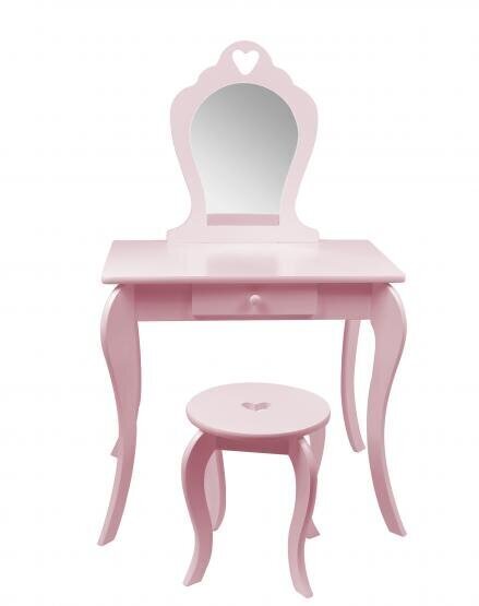 Bērnu kosmētikas galdiņš ar krēslu Princess, rozā cena un informācija | Kosmētikas galdiņi | 220.lv