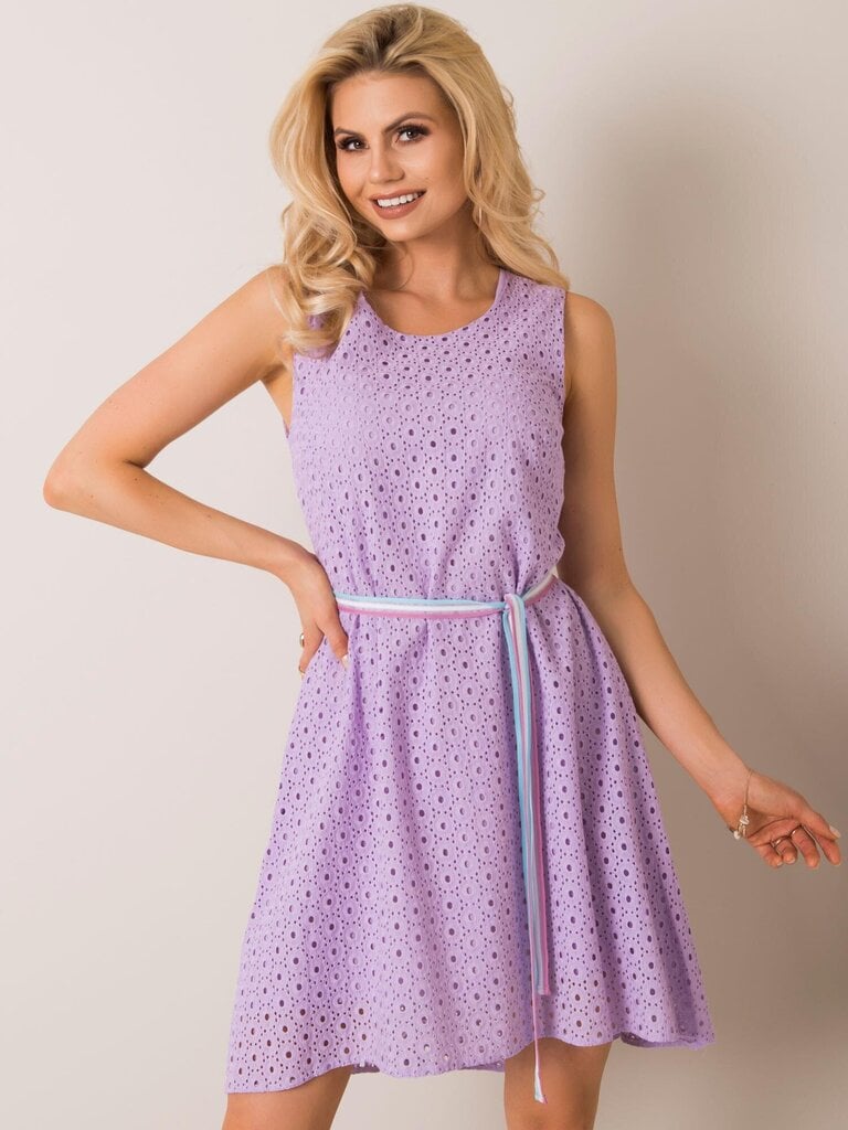 Violeta kleita ar krāsainu jostu Demmie цена и информация | Kleitas | 220.lv