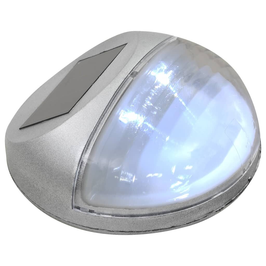 vidaXL āra solārās sienas lampas, LED, 24 gab., apaļas, sudraba krāsa цена и информация | Āra apgaismojums | 220.lv