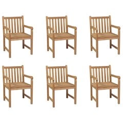 vidaXL Dārza krēsli, 6 gab., masīvs tīkkoks cena un informācija | Dārza krēsli | 220.lv
