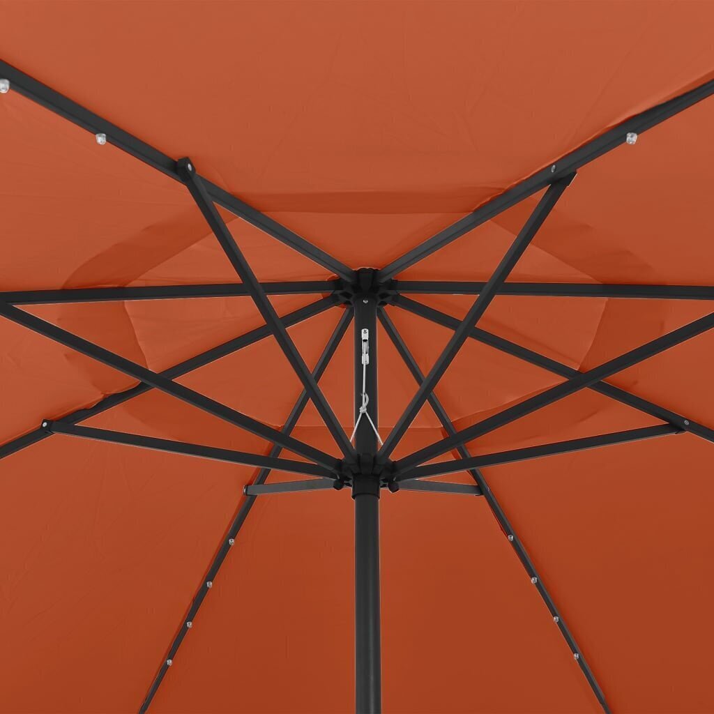 Āra lietussargs ar LED un metāla stabu, terakota, 400 cm цена и информация | Saulessargi, markīzes un statīvi | 220.lv