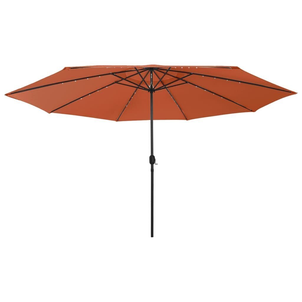 Āra lietussargs ar LED un metāla stabu, terakota, 400 cm cena un informācija | Saulessargi, markīzes un statīvi | 220.lv