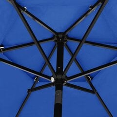 Saulessargs ar alumīnija stabu, zils, 2,5m, 3 līmeņi цена и информация | Зонты, маркизы, стойки | 220.lv