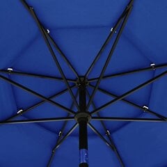 Saulessargs ar alumīnija stabu, zils, 3,5 m, 3 līmeņi цена и информация | Зонты, маркизы, стойки | 220.lv