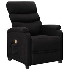 vidaXL masāžas krēsls, atgāžams, melns audums cena un informācija | Atpūtas krēsli | 220.lv