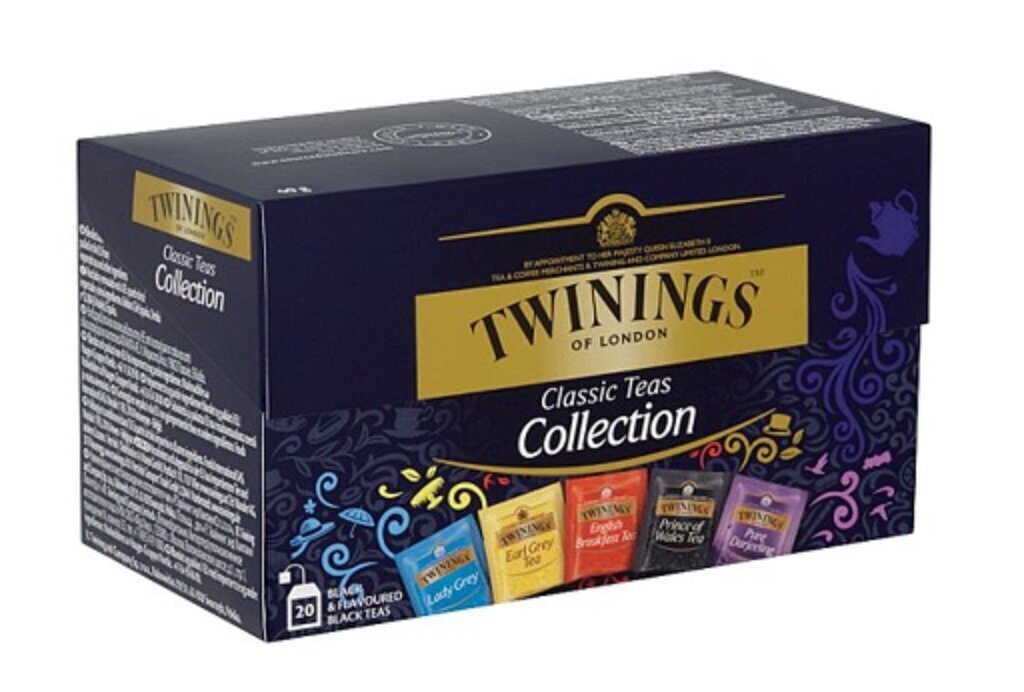 Melno tēju komplekts TWININGS CLASSIC COLLECTION,20X2g,40g cena un informācija | Tēja | 220.lv