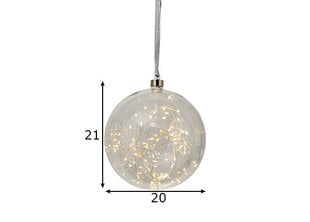 Ar LED apgaismota stikla bumba 457-84 20 cm цена и информация | Рождественские украшения | 220.lv
