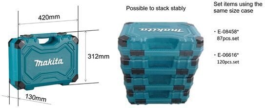 Instrumentu komplekts Makita E-10883, 221 gab cena un informācija | Rokas instrumenti | 220.lv